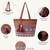  earth edit rust ethnic jacquard tote bag