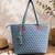  uno powder blue diamond quilted tote bag