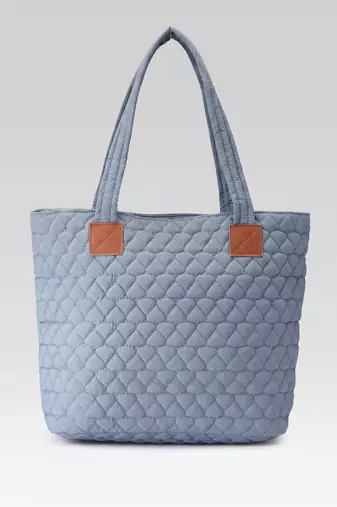  uno powder blue diamond quilted tote bag