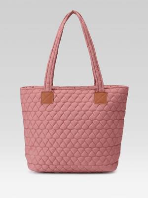  uno dusty pink diamond quilted tote bag 5