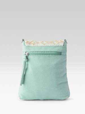  mod mint green chevron cotton sling bag 5