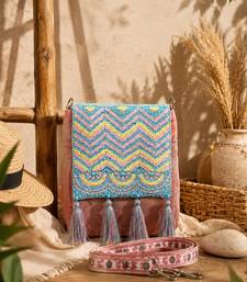  mod dusty pink chevron cotton sling bag