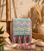  mod dusty pink chevron cotton sling bag