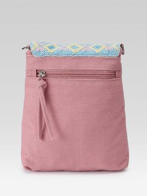  mod dusty pink chevron cotton sling bag 5