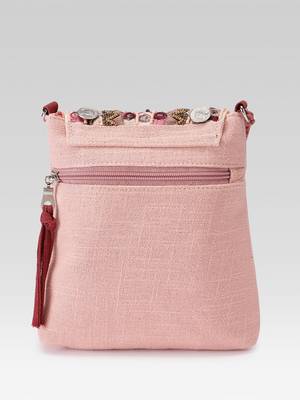  tribal sutra dusty pink boho canvas sling bag 5