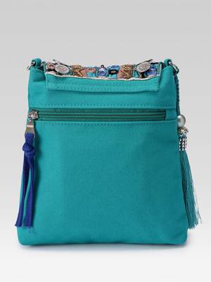  tribal sutra firozi boho canvas sling bag 5