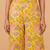 Women yellow rayon floral printed regular trouser