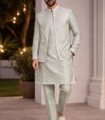 mens modi jacket with embridery work kurta pajama