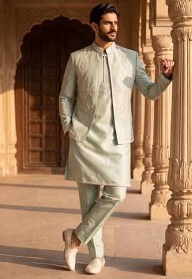mens modi jacket with embridery work kurta pajama 2