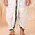 Boys peacock blue abstract tropical print kurta & dhoti set