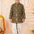Boys rust brown folk art print kurta & dhoti set