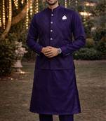 jacquard mens modi jacket with weaving work kurta pajama