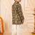 Boys rust brown folk art print kurta & dhoti set