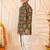 Boys rust brown folk art print kurta & dhoti set