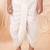 Boys off white satin elephant border embroidered & beaded kurta dhoti set