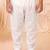 Boys white satin flamingo bird & floral embroidered kurta pyjama set