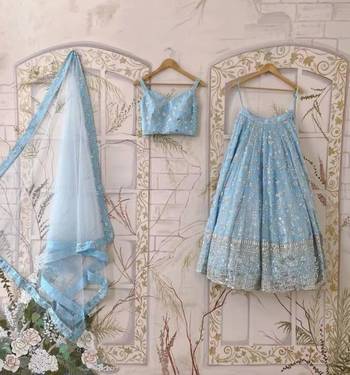 sky blue georgette embroidered designer lehenga-choli 3