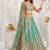 green organza embroidered designer lehenga-choli