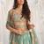green organza embroidered designer lehenga-choli