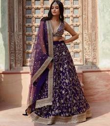 purple georgette embroidered designer lehenga-choli