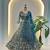 blue net embroidered designer lehenga-choli