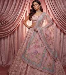 pink silk embroidered designer lehenga-choli