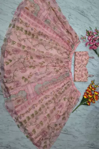 pink silk embroidered designer lehenga-choli