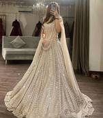 beige organza embroidered designer lehenga-choli