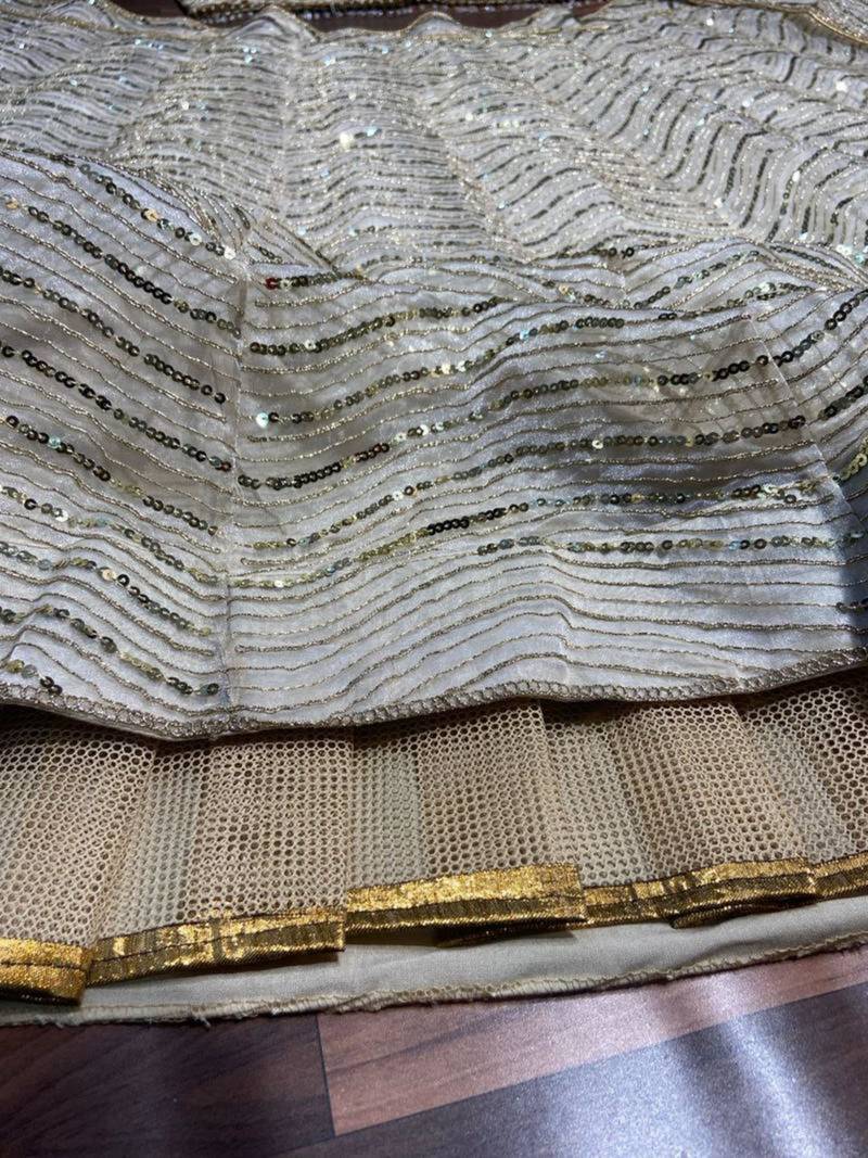 beige organza embroidered designer lehenga-choli