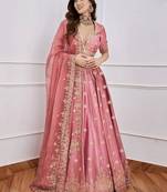 pink art silk embroidered designer lehenga-choli