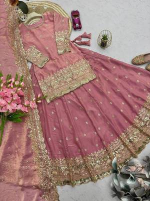 pink silk embroidered designer lehenga-choli 4