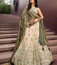 off white silk embroidered designer lehenga-choli