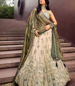 off white silk embroidered designer lehenga-choli