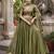 olive silk embroidered designer lehenga-choli