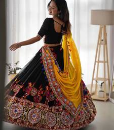 black georgette woven designer lehenga-choli