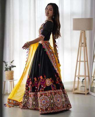 black georgette woven designer lehenga-choli 3