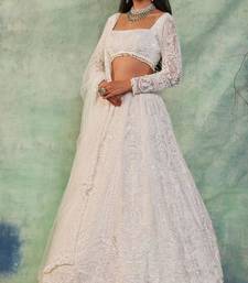 white net embroidered designer lehenga-choli