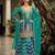 Teal blue premium chinon embroidered kurta palazzo set with dupatta
