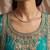 Teal blue premium chinon embroidered kurta palazzo set with dupatta