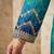 Teal blue premium chinon embroidered kurta palazzo set with dupatta