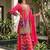 Pink premium chinon embroidered kurta palazzo set with dupatta