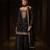 Black premium chinon embroidered sharara suit with dupatta
