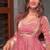 peach color rich sequin embroidered work fendy silk blend gown set