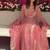 peach color rich sequin embroidered work fendy silk blend gown set
