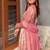 peach color rich sequin embroidered work fendy silk blend gown set