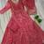 peach color rich sequin embroidered work fendy silk blend gown set