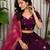 Wine Color Embroidery malti Thred work and sequins work  Roman silk blend Lahenga Choli Set