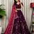 Wine Color Embroidery malti Thred work and sequins work  Roman silk blend Lahenga Choli Set