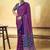 Magenta satin ajrakh printed casual wear saree