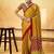 Mustard satin ajrakh printed casual wear saree